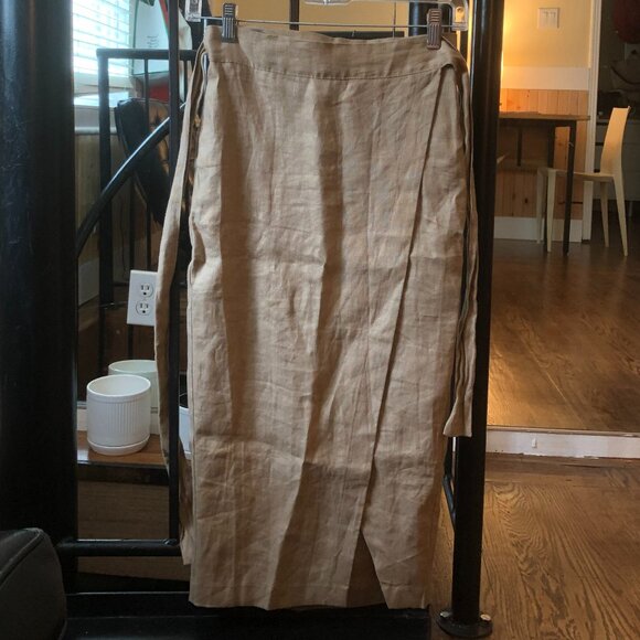 Reformation Florence Linen Midi Wrap Skirt - Picture 2 of 5